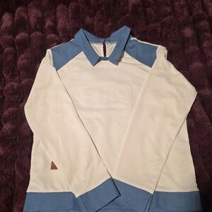 Cream and Blue Long Sleeve Shirt